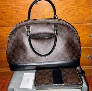 COACH F38246 Signature Sierra Satchel Bag Handbag with Exotic Mixed Trim NEW