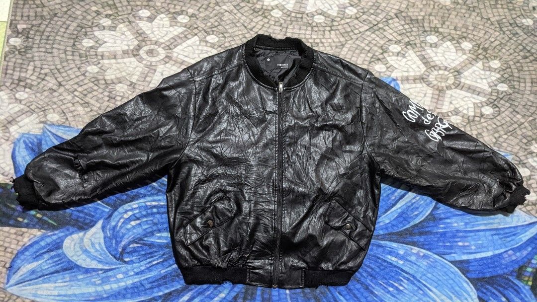 Comme de 2024 garcon leather jacket