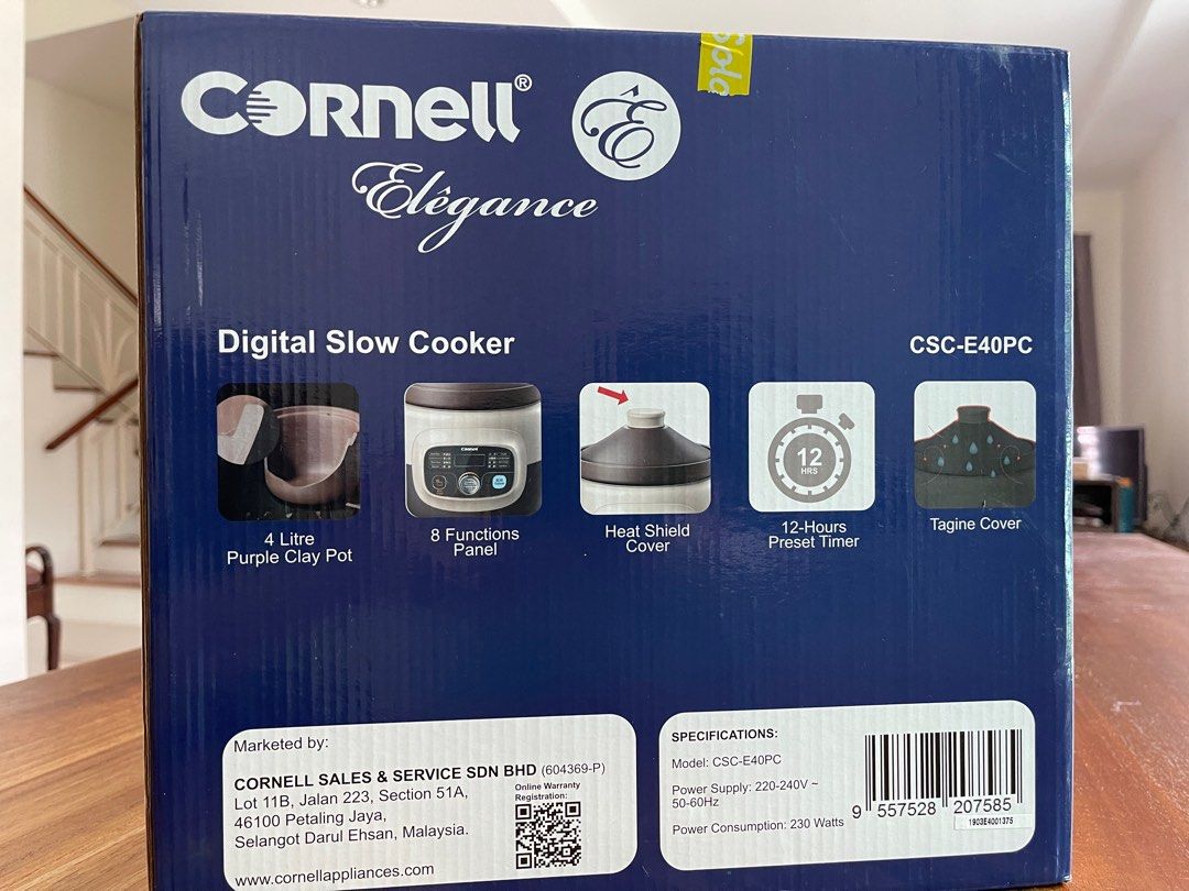 CSC-E40PC 4 Litre Purple Clay Digital Slow Cooker - Cornell Appliances