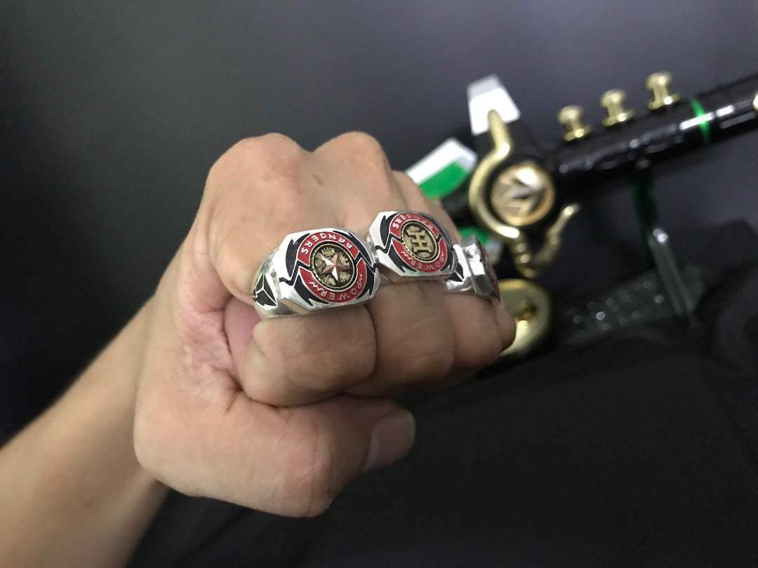 Customized MMPR Power Ranger s Ring s Tommy Oliver Green