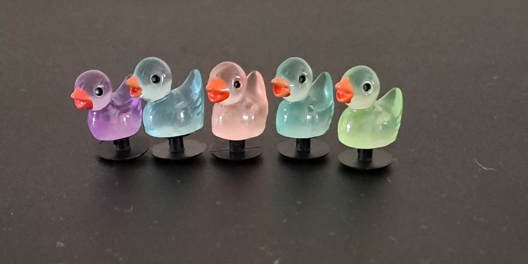 cute duck jibbitz 5 pcs per set colourful glow in the dark