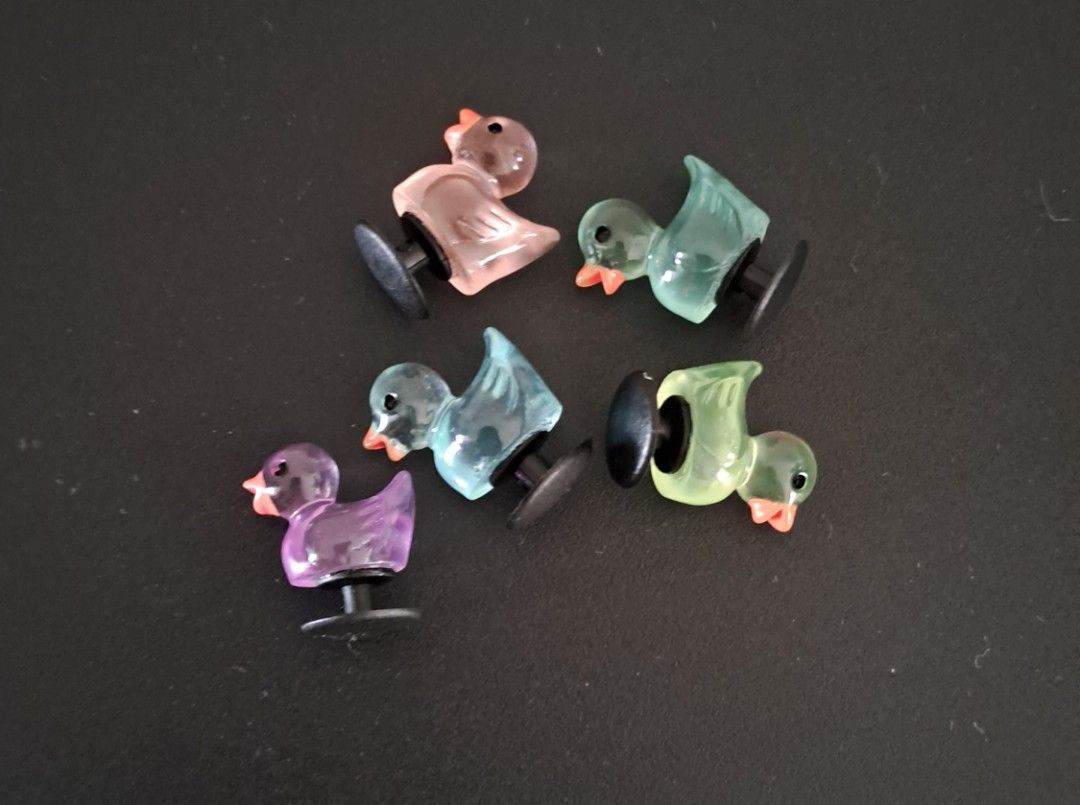 cute duck jibbitz 5 pcs per set colourful glow in the dark