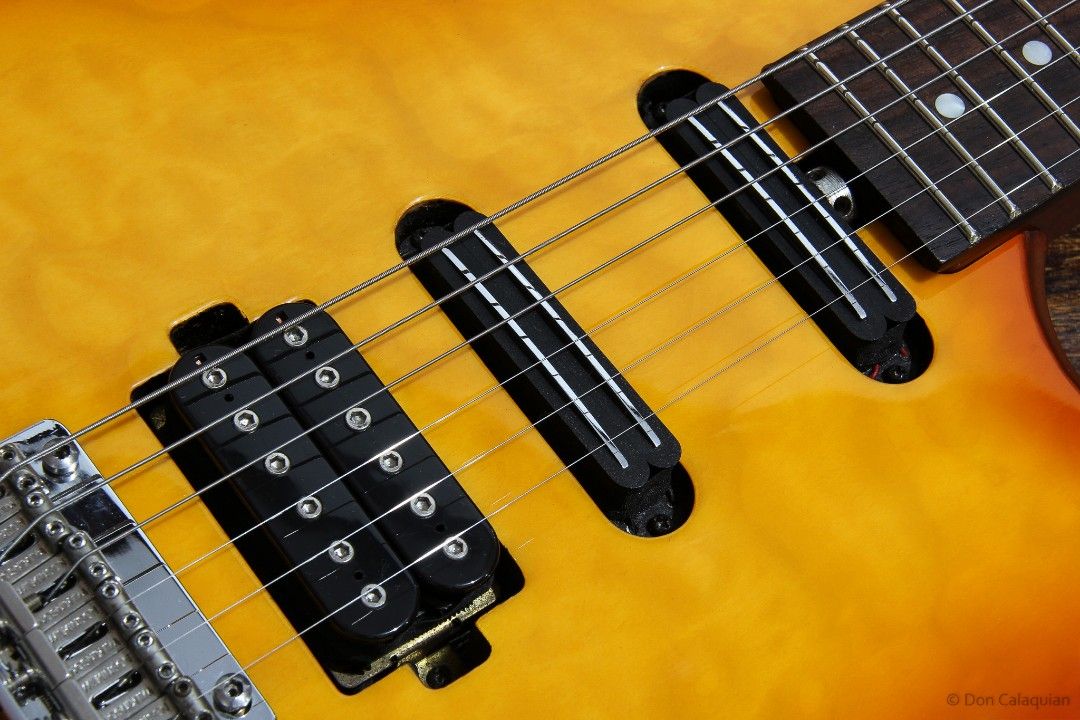 D&D DC1 (Amber Burst) electric guitar (Category: Musical Instruments) located in Quezon City. Submitted by gunslinger13 (Listing ID 1254072062, Image 3). Description: Up for grabs is a brand new D&D Custom Guitars DC1 in Amber Burst. Mahogany body with quilt top and matching headstock, mahogany neck, rosewood fingerboard, Wilkinson modern style tremolo system, locking tuners, 12" to 16" compound radius. Message me if you're interested!.
