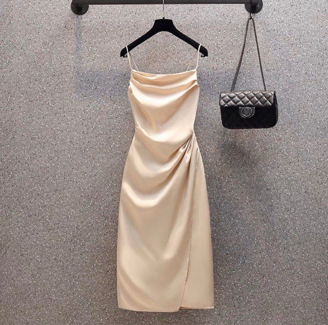 green emerald velvet dress Taleah Formal Dress Cream Satin Gown Corset Style Maxi with Split  Runway  Goddess