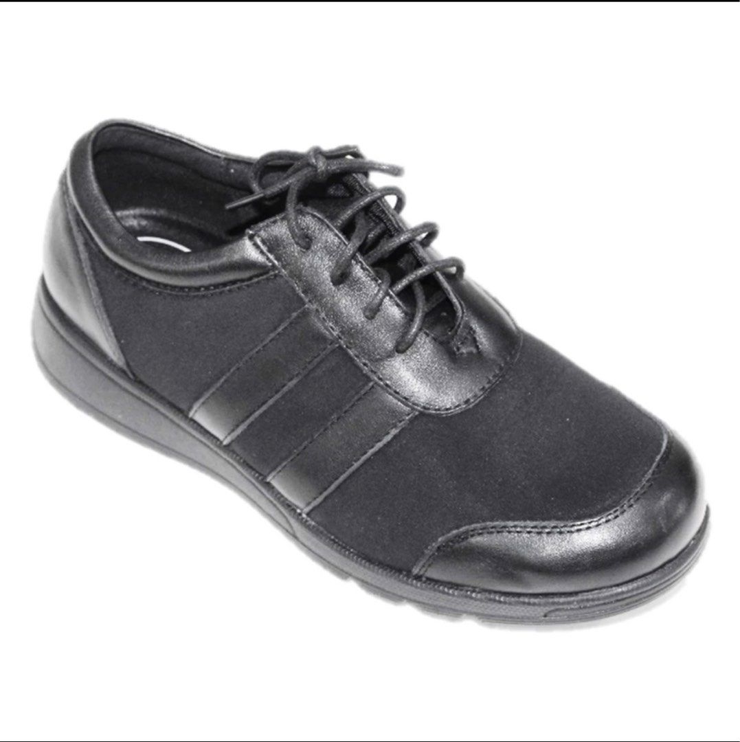 All black clearance leather shoes nursing
