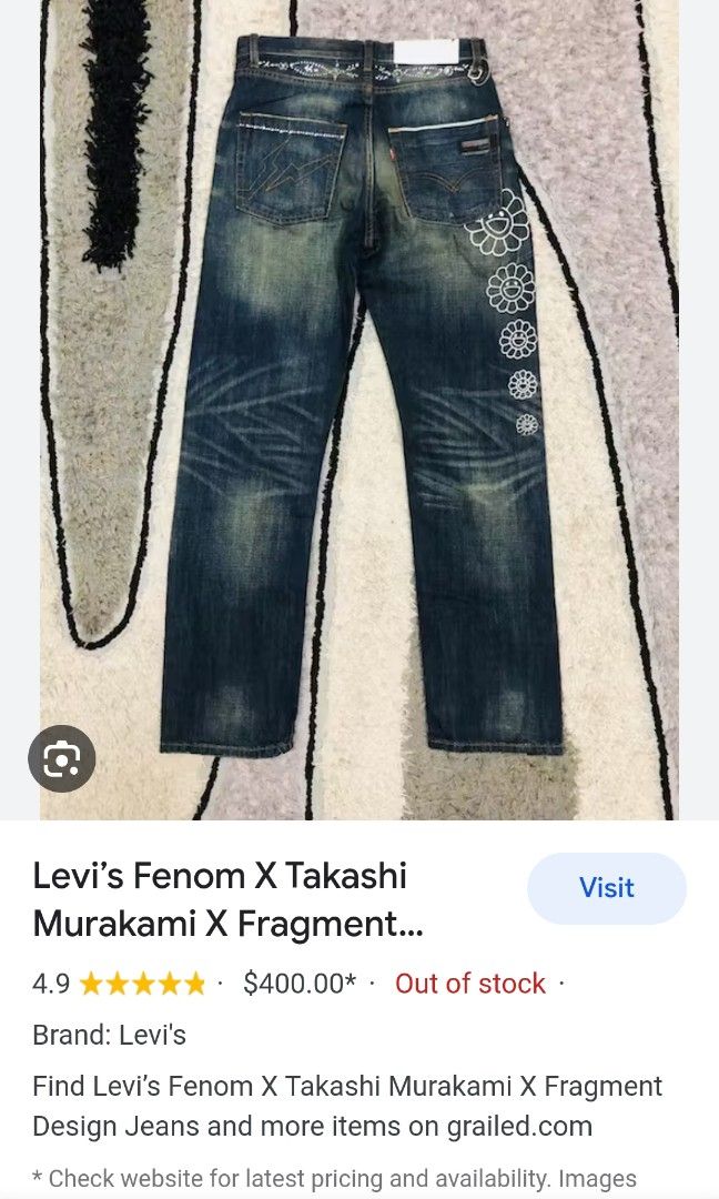 Levis Fenom Fragment Takashi Murakami Denim Jeans Size 32, Men's Fashion,  Bottoms, Jeans on Carousell