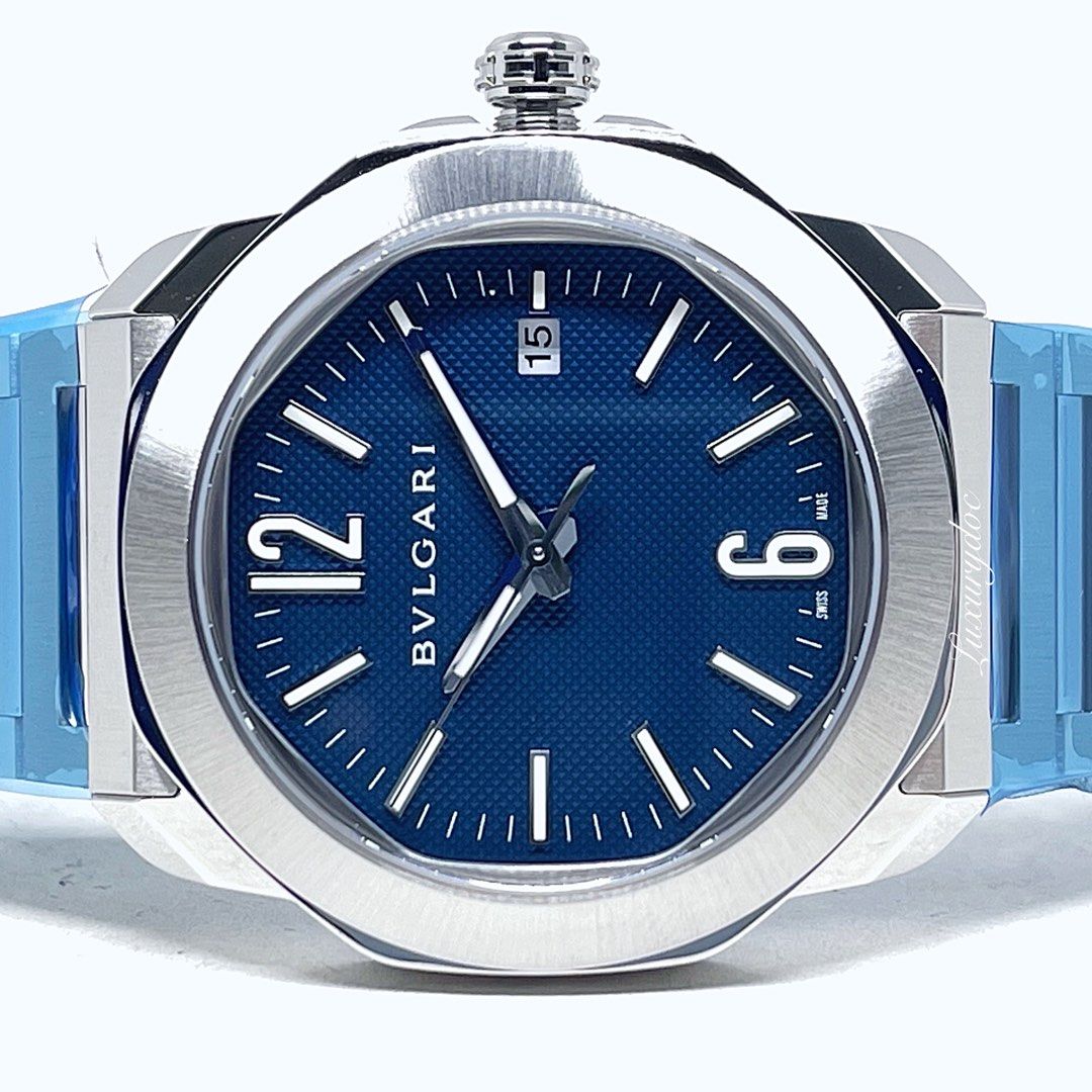 FS.BNIB BVLGARI OCTO ROMA AUTOMATIC BLUE DIAL ON BRACELET 41MM 103739