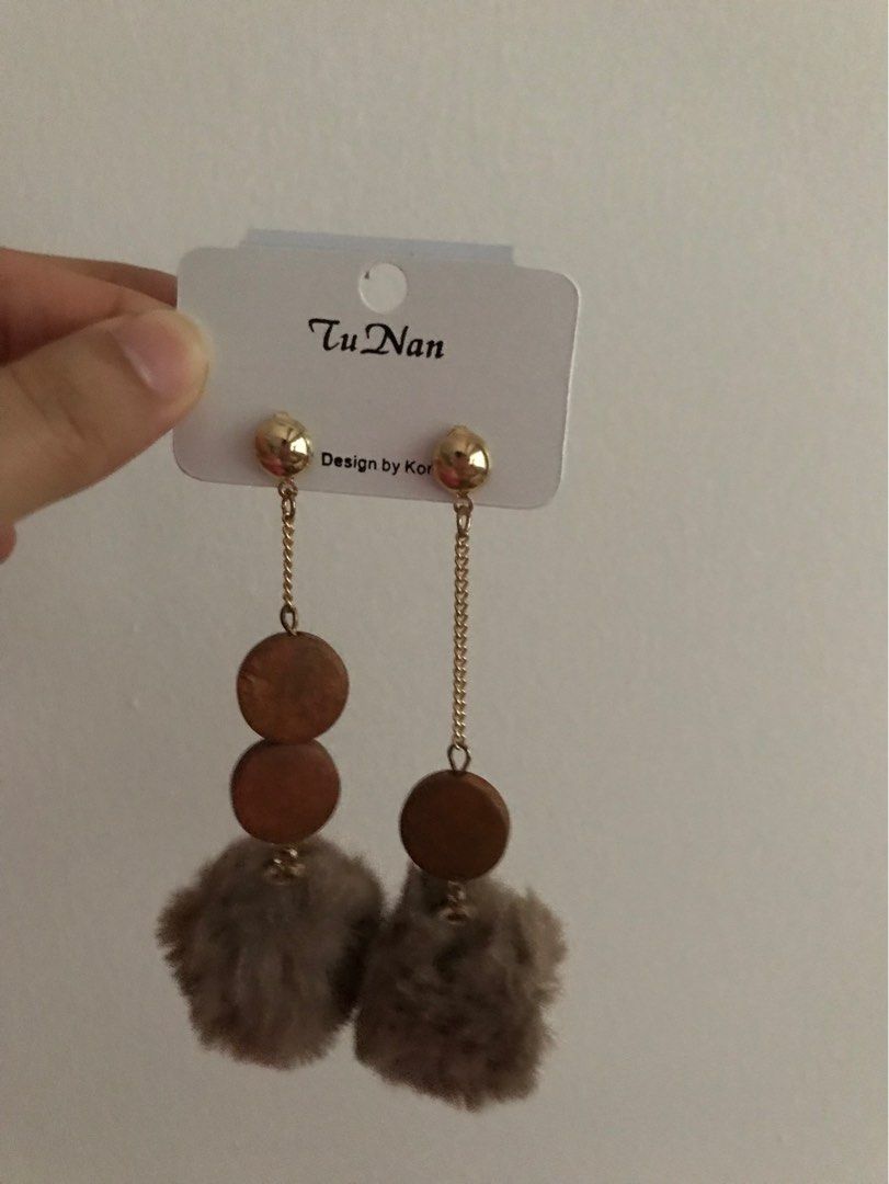 Fur ball new arrivals earrings