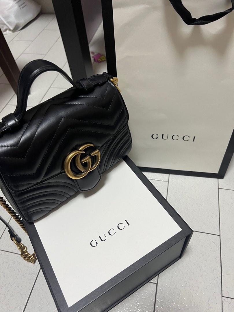 Gucci marmont mini top handle bag Luxury Bags Wallets on Carousell