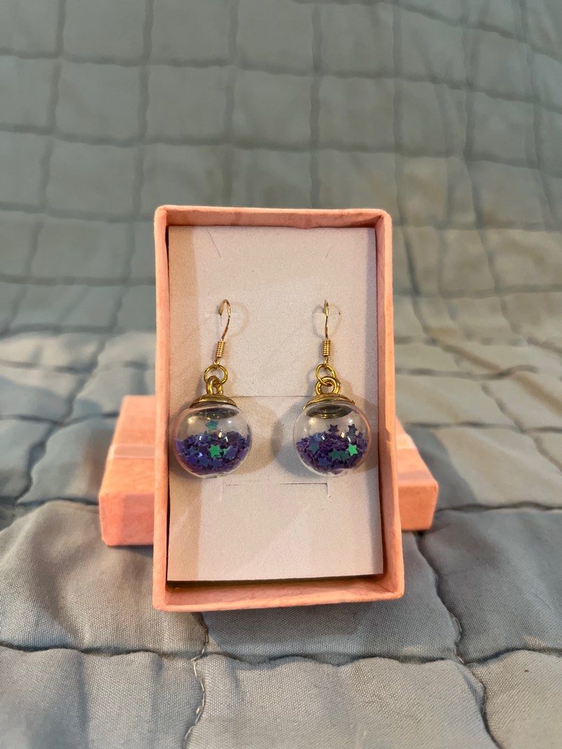 Purple outlet sparkly earrings