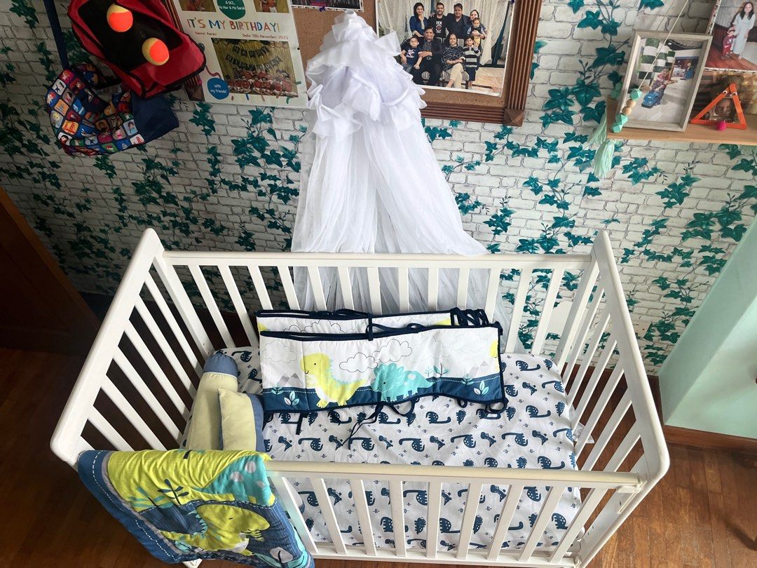 Baby Happy Cot Happy Wonder+ 5-in-1 Convertible Baby Cot Bundle