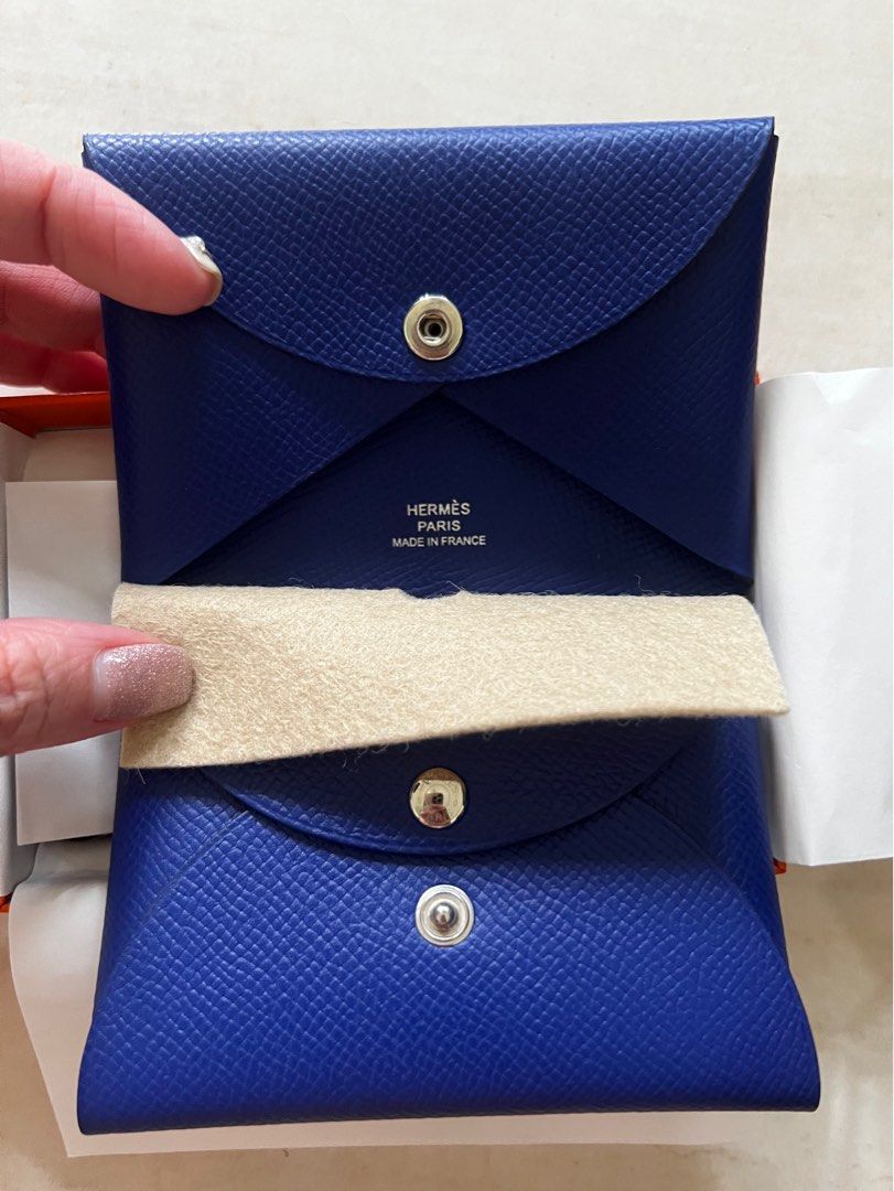 Hermes Calvi Duo Card Holder, Luxury, Bags & Wallets on Carousell
