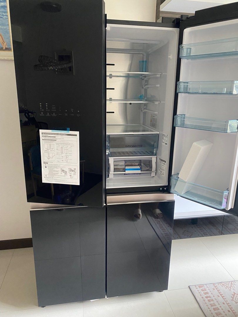 HITACHI RWB640V0MSGBK 569L 4 DOOR FRENCH BOTTOM FREEZER FRIDGE, TV