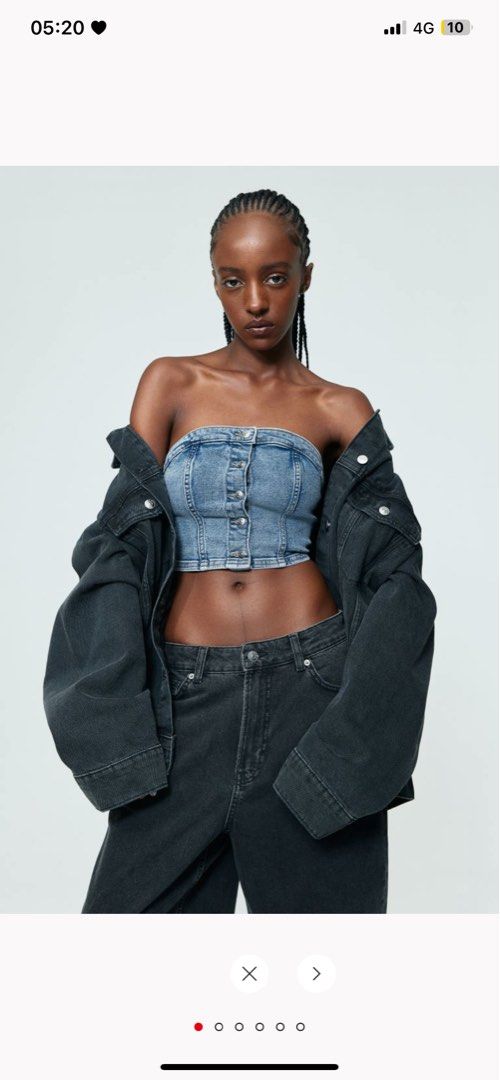 H M denim bustier top Women s Fashion Tops Other Tops on Carousell