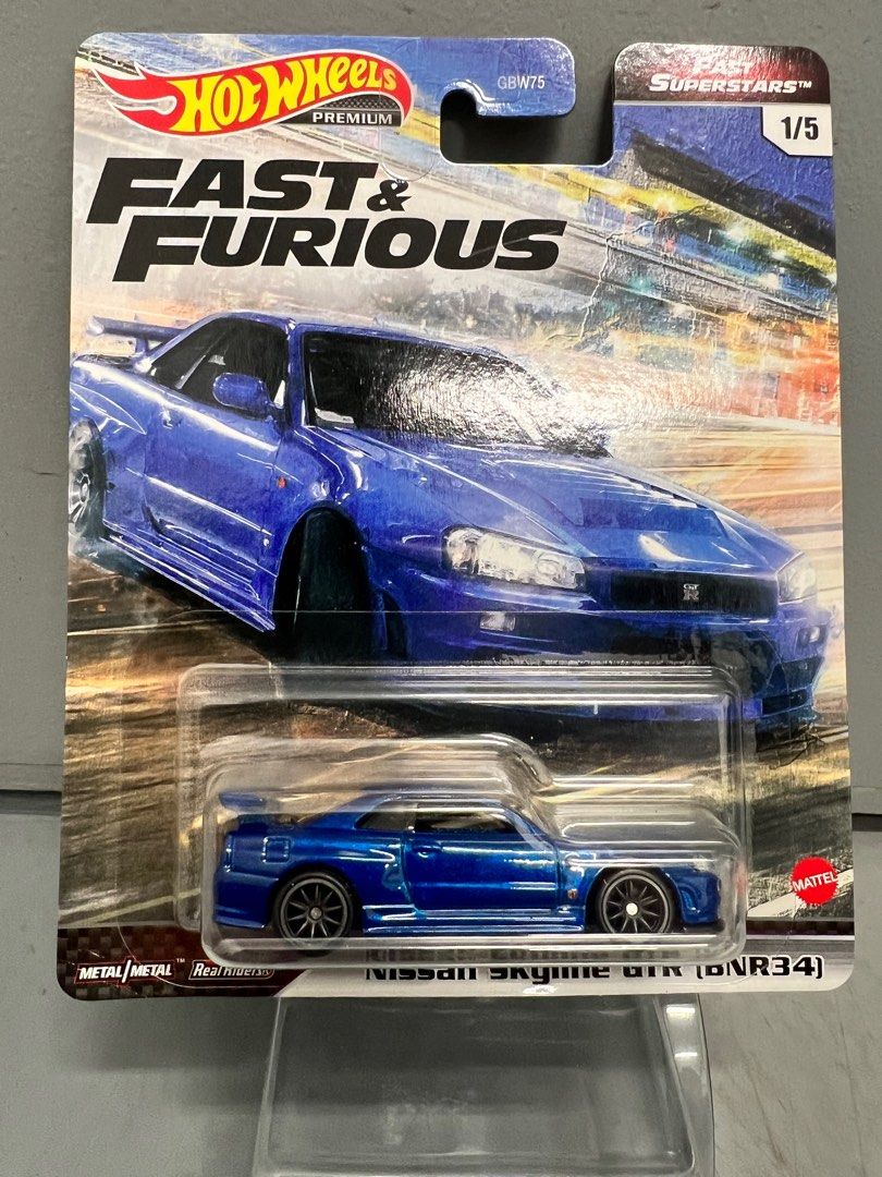  Hot Wheels Nissan Skyline GTR, [Blue] Fast Superstars 1/5 :  Toys & Games