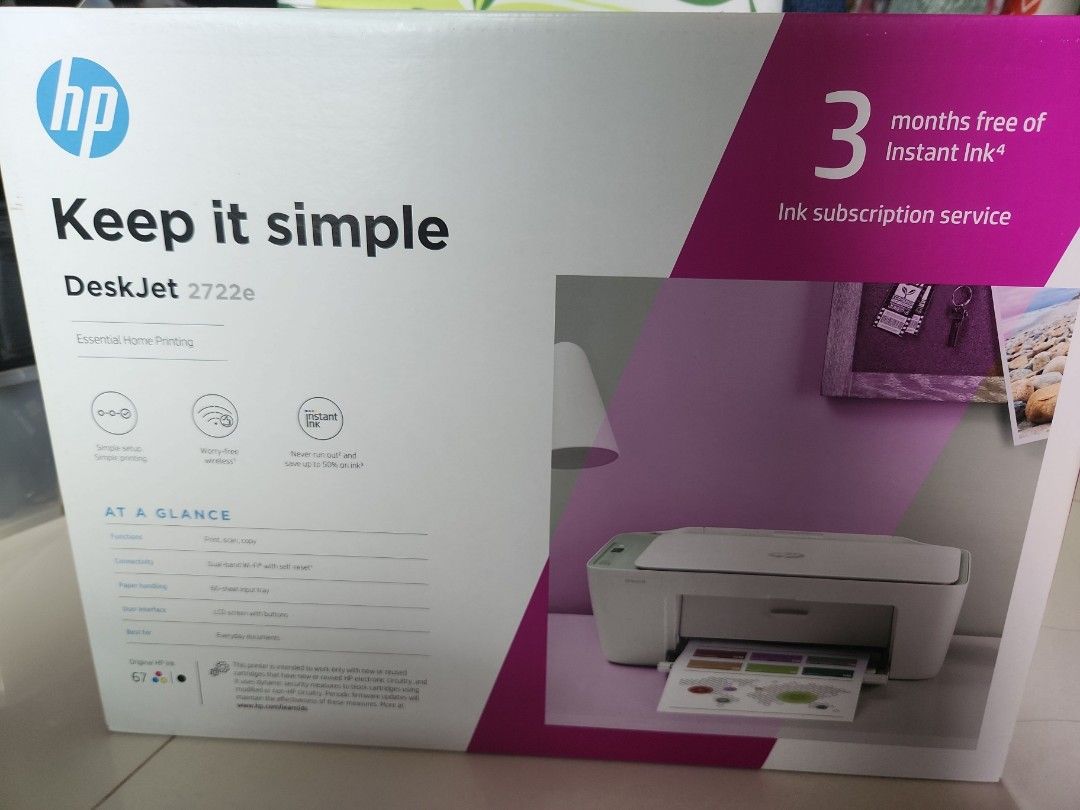 HP Printer Deskjet 2722e, Computers & Tech, Printers, Scanners ...