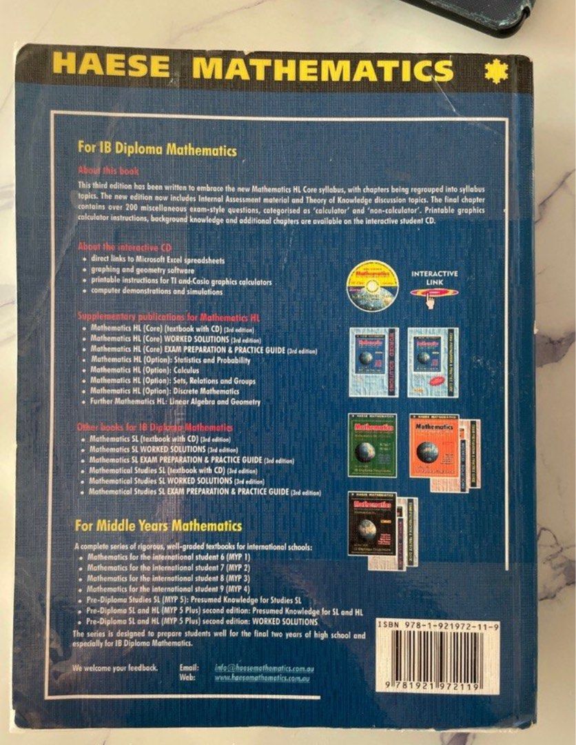 IB Mathematics HL Core Textbook, 興趣及遊戲, 書本& 文具, 教科書