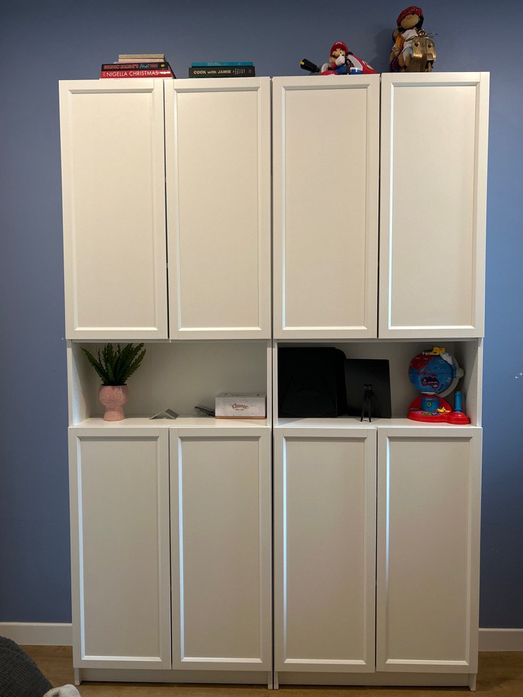 IKEA Billy / Oxberg Bookcase with Height Extension and Doors