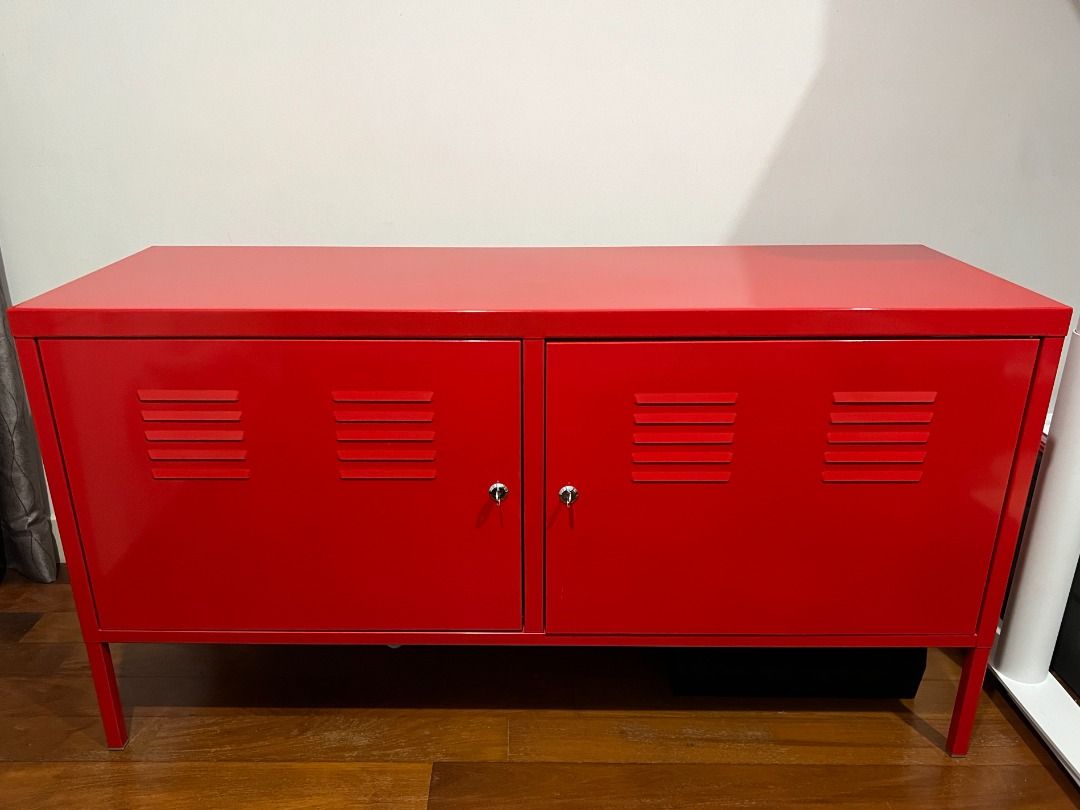 Ikea red store locker cabinet