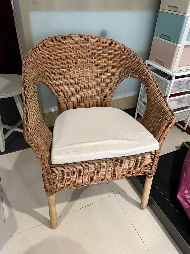 Ikea Rattan Chair, Furniture & Home Living, Furniture, Chairs on Carousell