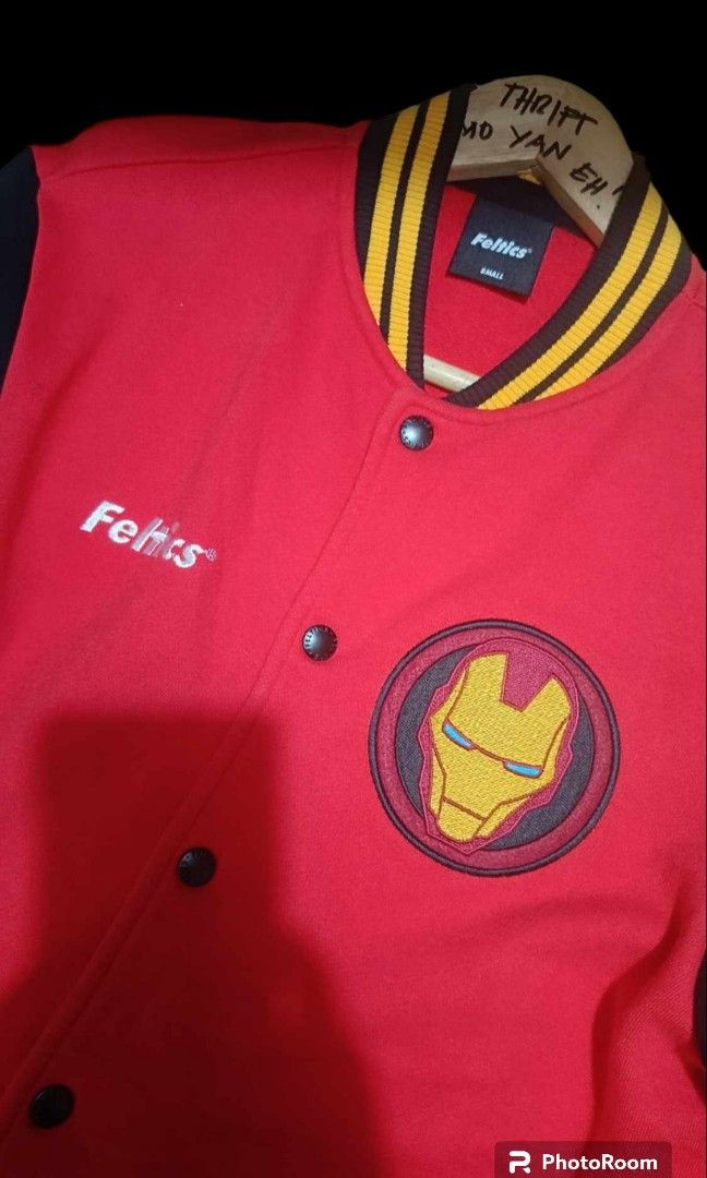 IRON MAN VARSITY JACKET BY FELTICS (small), Men's Fashion, Coats