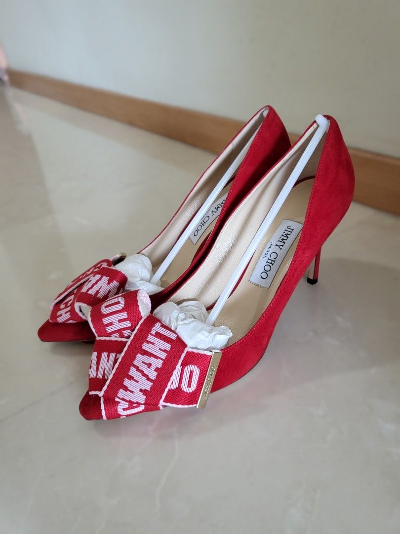 Jimmy Choo Tegan 85 Heels Red Luxury Sneakers Footwear on