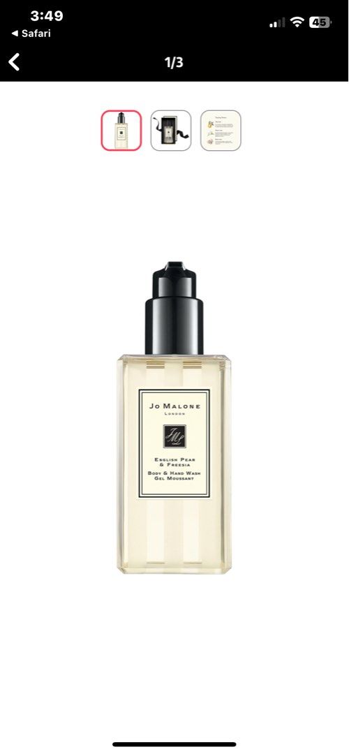 Jo Malone Body and Hand wash, Beauty & Personal Care, Bath & Body, Body
