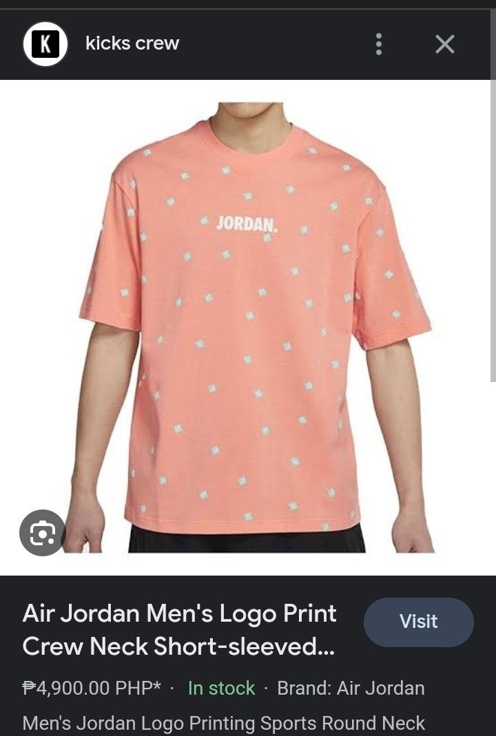 Peach jordan shirt on sale