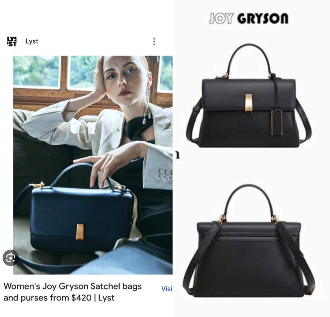 JOY GRYSON MARGOT SATCHEL BLACK, Luxury, Bags & Wallets on Carousell