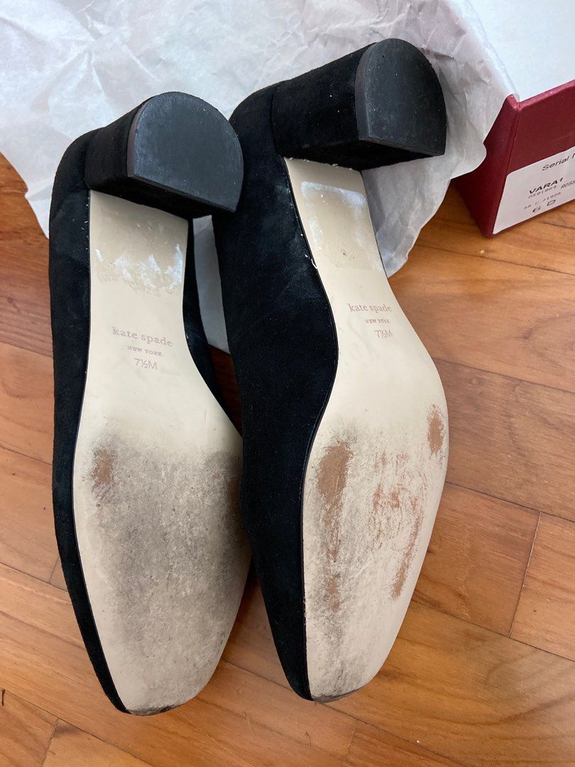 Kate spade black suede pumps hot sale