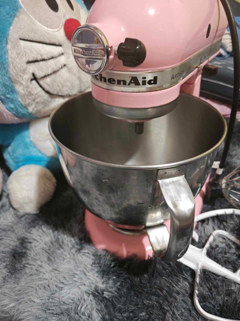 KitchenAid Artisan Mixer (Category: Hand & Stand Mixers) located in Manila. Submitted by mjalfaro (Listing ID 1253967863, Image 2). Description: For Sale RUSH KitchenAid Artisan Mixer(PINK) 5qrt(220v no transformer needed) Complete Attachment except Guard(missing) Orig Price 33k bought last year 2021. Selling price 25k only!! RFS:Have 2 extra mixer also Emergency Funds Loc: taguig Contact me on fb: MJ Cahulogan.