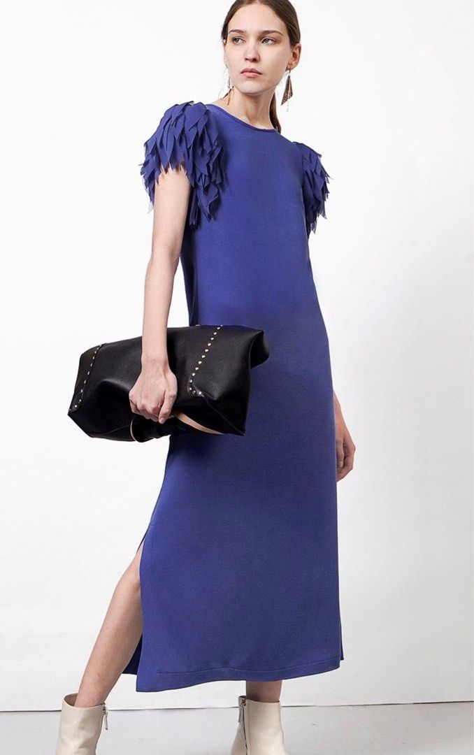 princess polly baby blue dress Navy blue dress laser cut dress size 12 main image 1