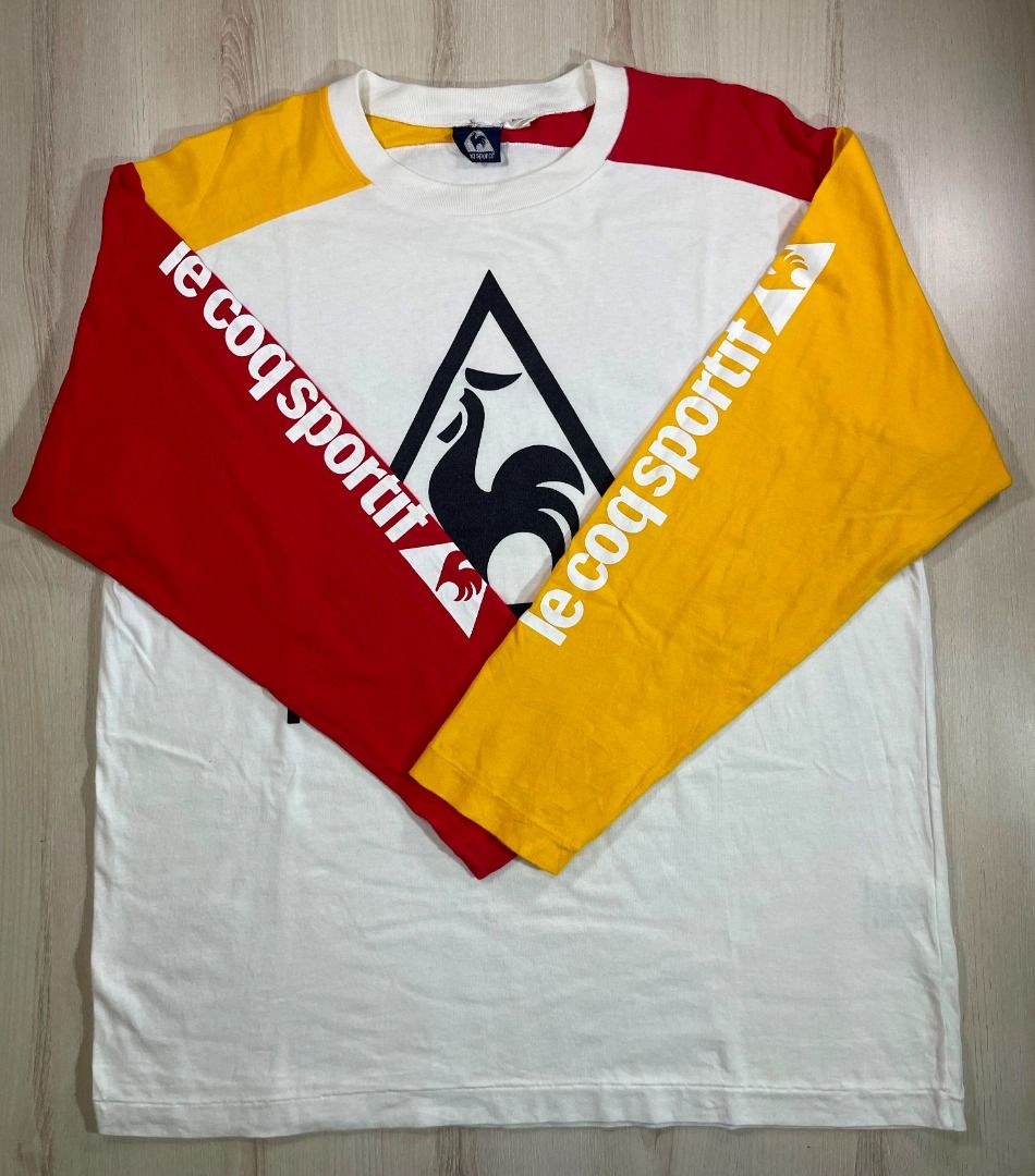 Le Coq Sportif Vintage Big Logo Tee DC Used Men s Fashion Tops Sets Tshirts Polo Shirts on Carousell