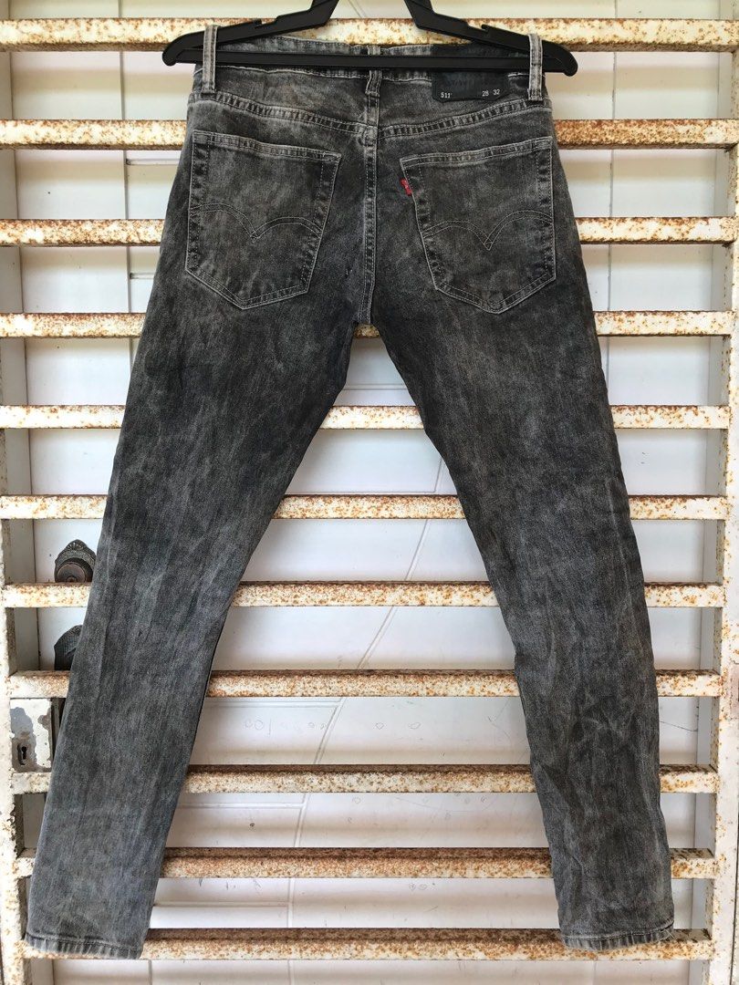 Levi s 511 Skinny Jeans Acid Wash Black Waist 29 Authentic Men s