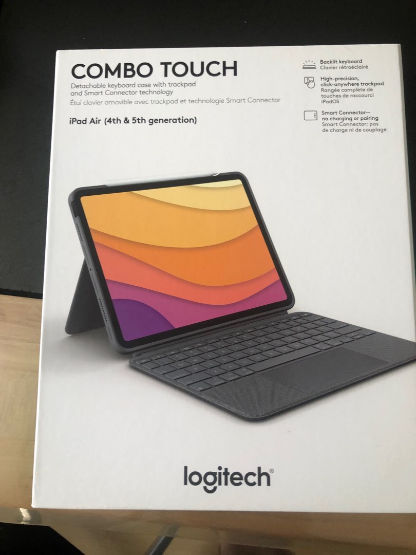 Logitech Combo Touch Backlit Keyboard Case with Trackpad for iPad Air