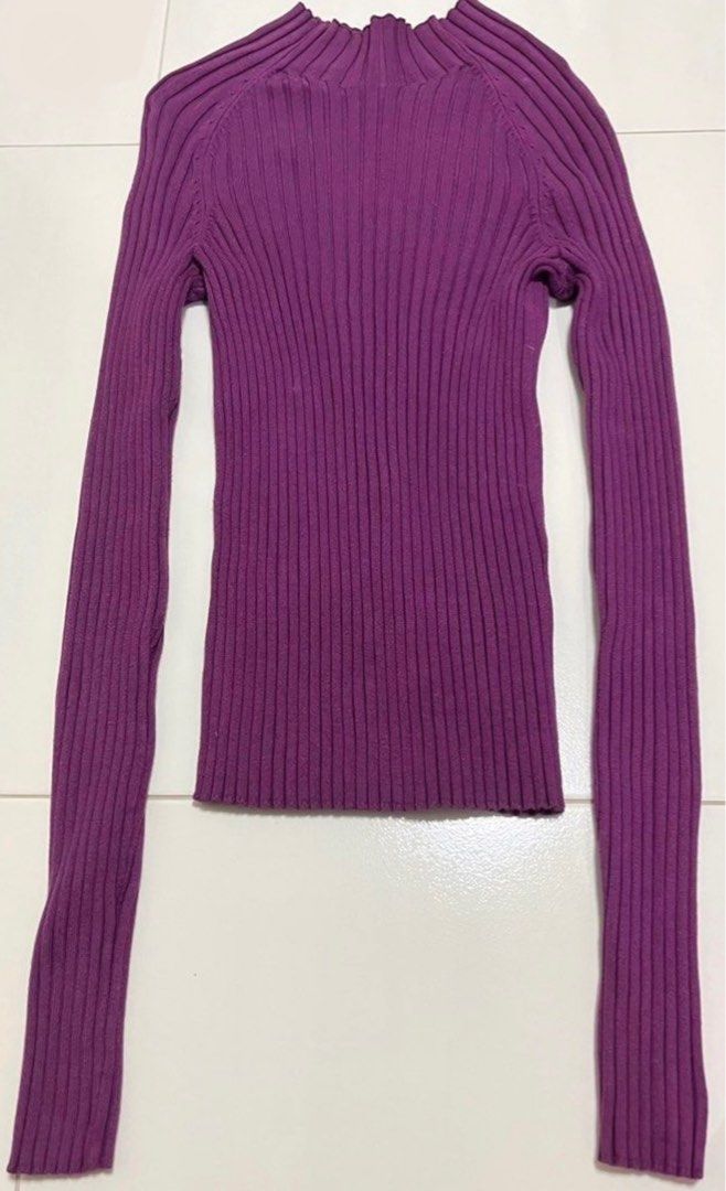 Purple long sleeve turtleneck hot sale