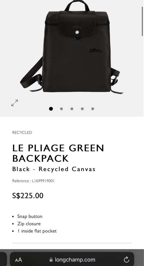 All black hot sale longchamp backpack