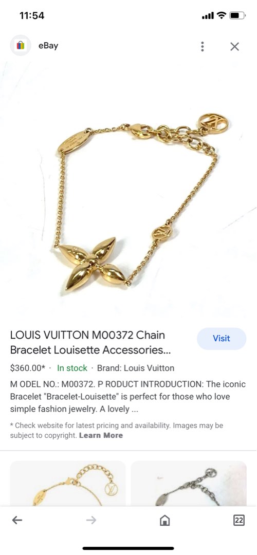 Louis Vuitton Louisette bracelet (M00372) in 2023  Women accessories  jewelry, Minimalist jewelry, Louis vuitton