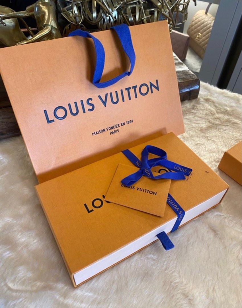 Loius Vuitton box with 3 paper bag LV, Luxury, Bags & Wallets on