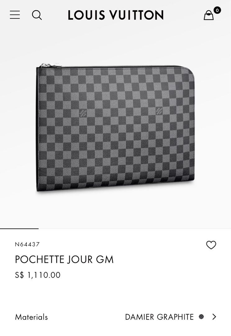 Louis Vuitton Pochette Jour GM Damier Graphite Canvas SHW