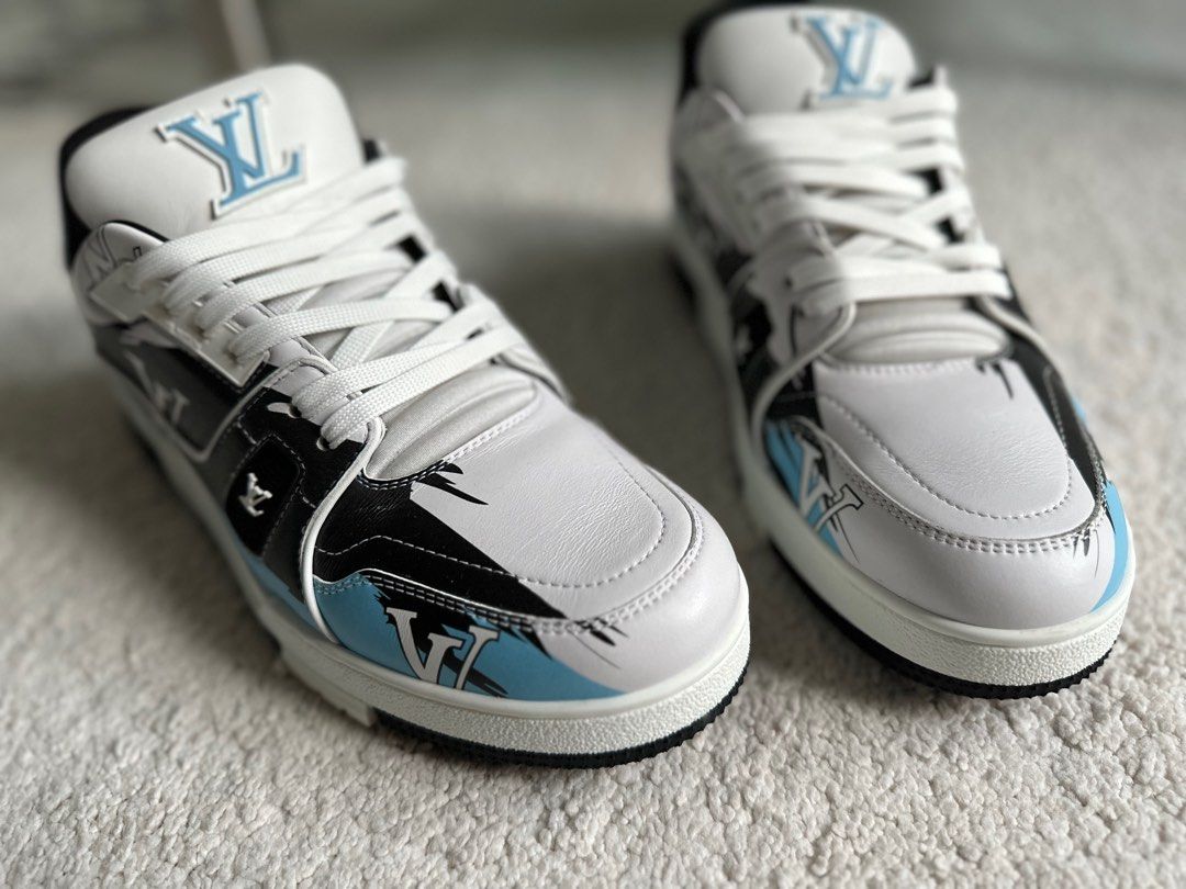Lv trainer trainers Louis Vuitton White size 7.5 UK in Other - 35218887