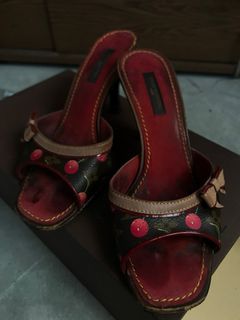 Louis Vuitton, Shoes, Vintage Louis Vuitton Takashi Murakamisatin Cherry  Blossom Mules Size 4