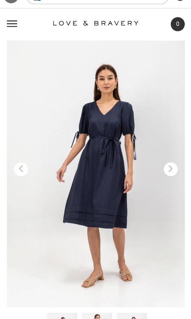 Love and Bravery Navy Blue Dress with drawstring sleeves in XXL, Women's  Fashion, Dresses u0026 Sets, Dresses on Carousell