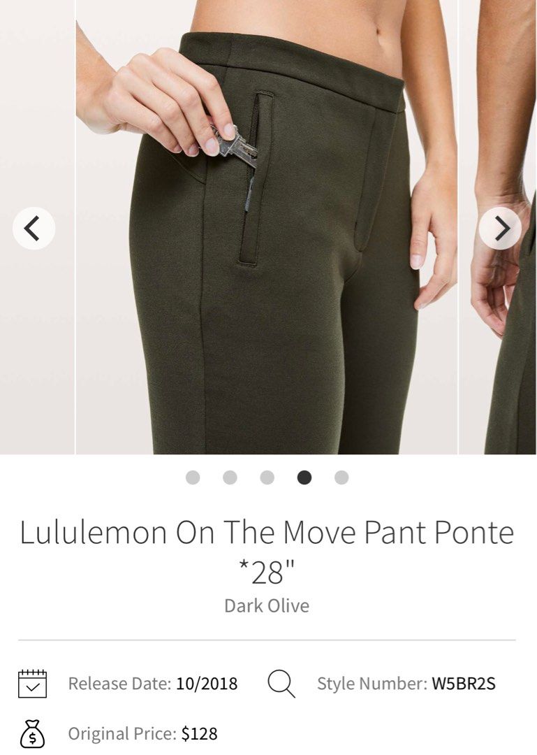 Lululemon On the Move pants olive, Women's Fashion, Bottoms, Other