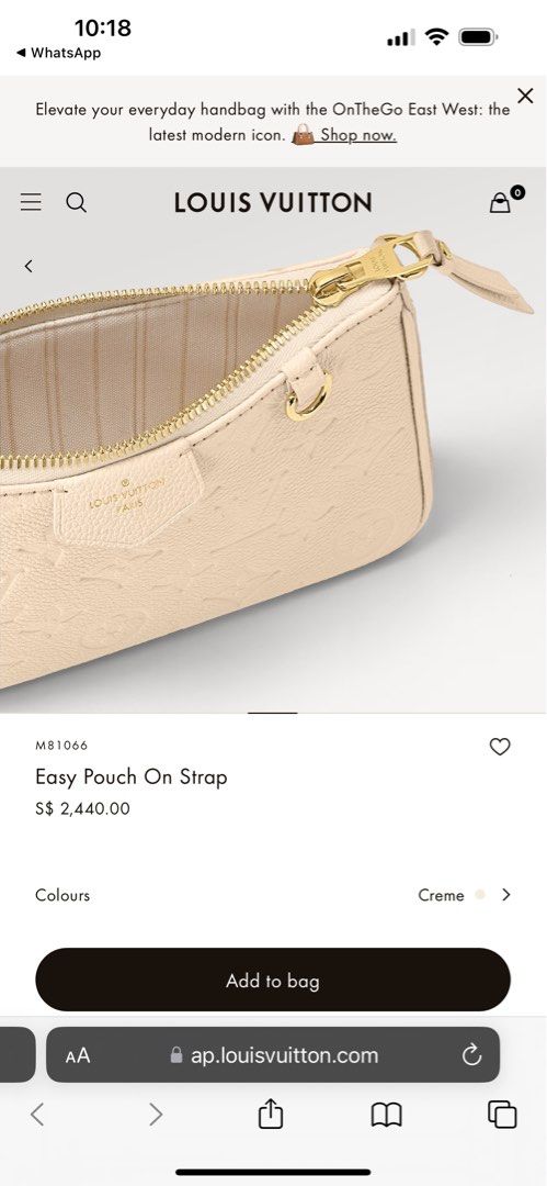 Louis Vuitton Easy Pouch On Strap Bag #81066-MD – TasBatam168