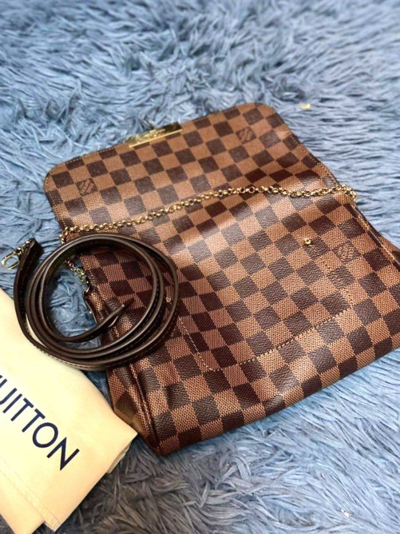 Louis Vuitton Pochette Damier Ebene Clutch Crossbody Bag from Neverfull