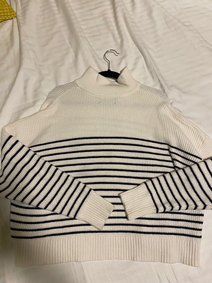 Mango Striped Sweater with Zip