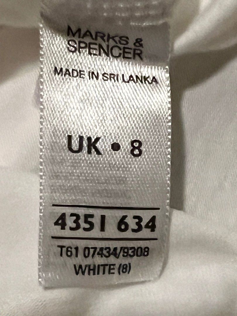 T-shirt Fille Marks And Spencer Blanc - Taille 6-7 Ans, Manches Courtes