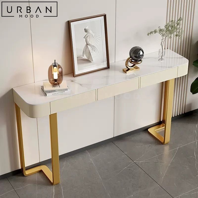 MELLY Modern Sintered Stone Console Table, Furniture & Home Living ...