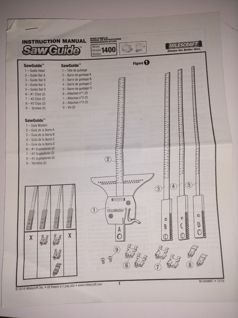 Milescraft 14000713 saw guide outlet for circular and jig saws